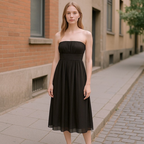 J.Crew Strapless 100% Silk Strapless Brown Dress in Size 10 - Picture 1 of 11
